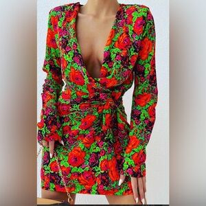 Floral wrap dress